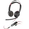 HP Poly Blackwire 5220 Stereo USB-C Headset +3.5mm Plug +USB-C/A Adapter