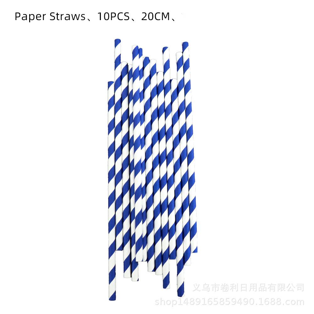 

All-Star Ball Theme Party Supplies Birthday Decoration Combination Ball Tableware Paper Cups Tissue Flag Tablecloth Party dark blue straw 20pcs