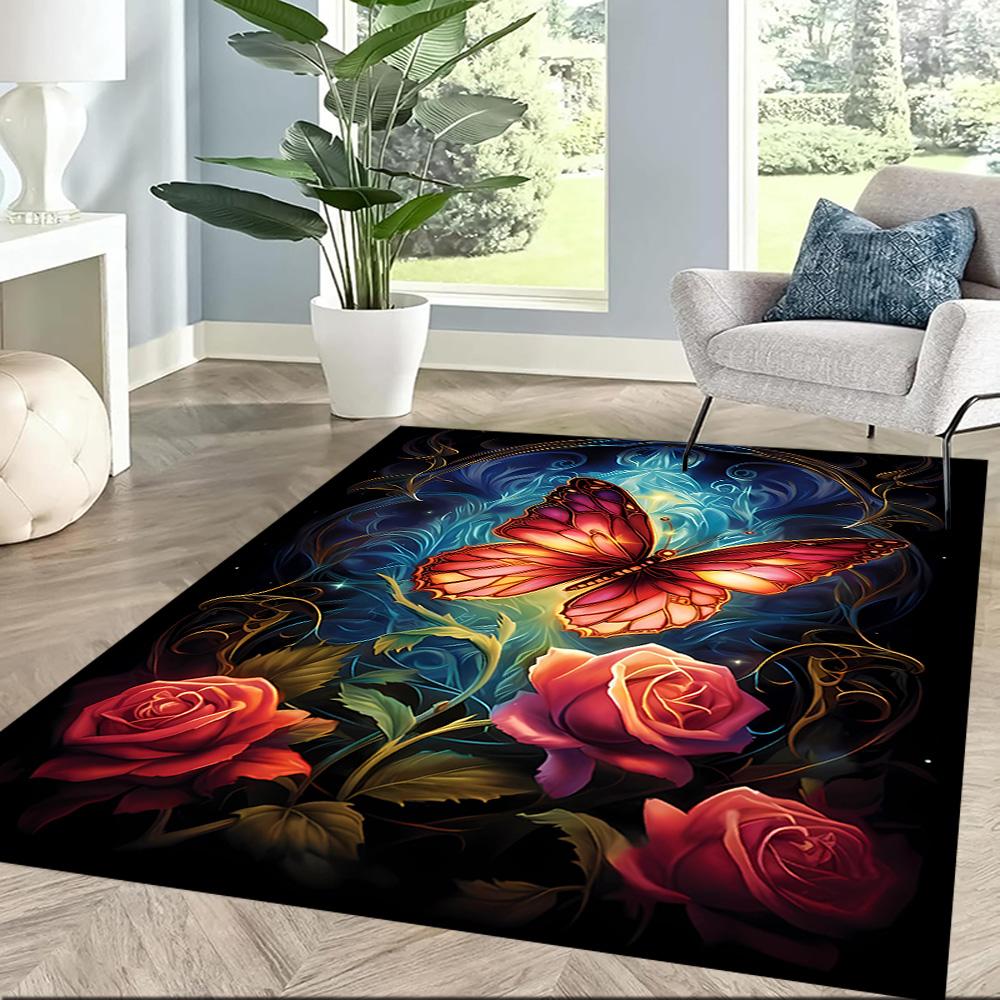 Butterfly Dream Catcher Floor Mat Design for Dining Room Balcony Entryway Dormitory Anti-slip Rug Office Home Decor Wedding Party Gift