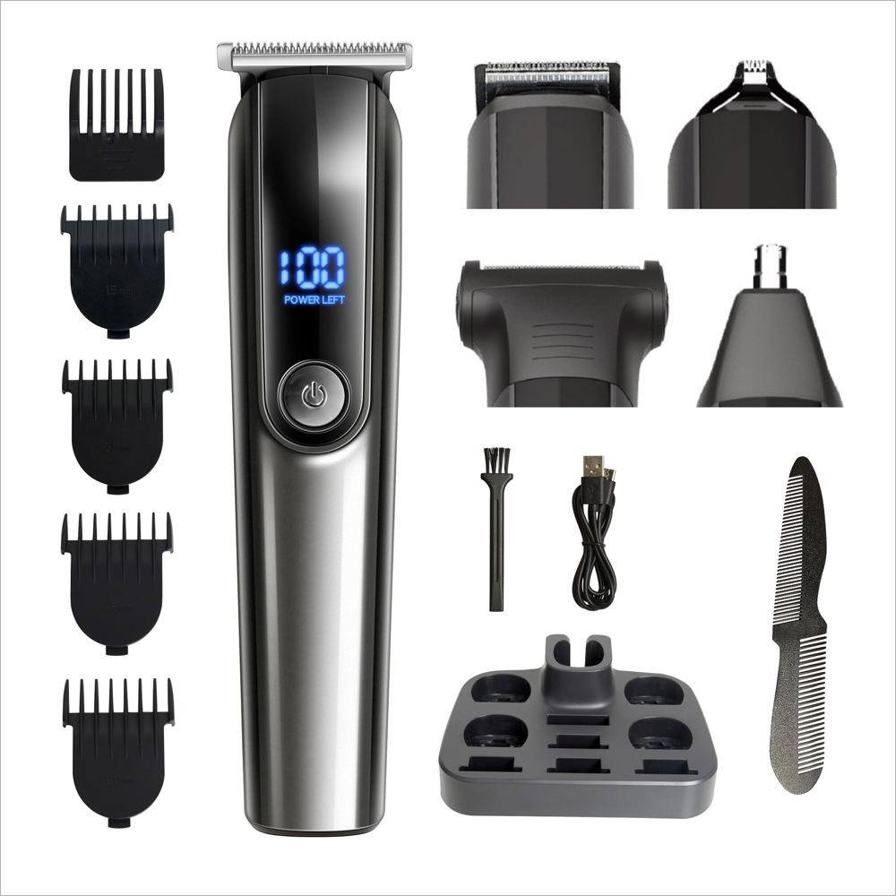 Vodotěsný zastřihovač vousů 6 v 1 pro muže – Akumulátorové zastřihovače vlasů, Precision Groomer, Zastřihovač chloupků v nose, Holicí strojek na tělo