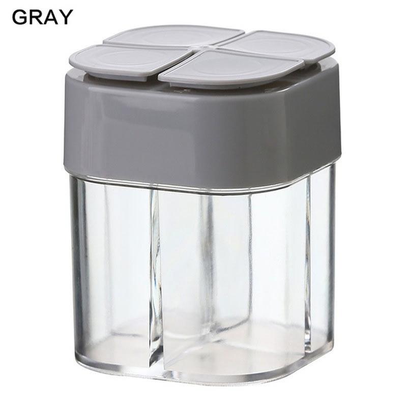 4 In 1 Spice Salt Pepper Shakers Transparent Seasoning Jar Can Pepper Bottle Barbecue Condiment Kitchen Gadgets with Cover