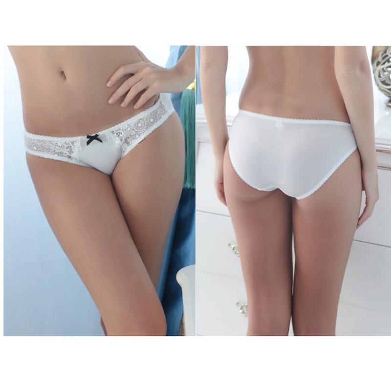 Women Sexy Plus Size Low Waist Hip Lifting Lace Embroidered Triangle Briefs