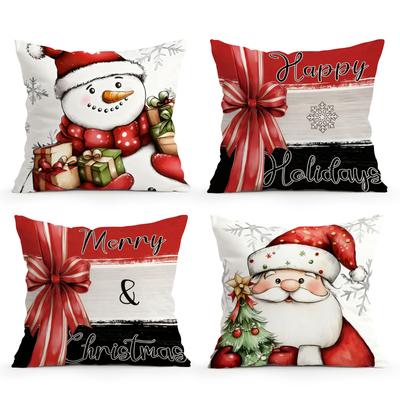 Christmas Snowman Cushions Pillowcase Cushion Cover Throw Pillow Sofa Decoration Pillowcover Home Car Decor