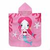 Kids Hooded Bath Towel Poncho, Quick Dry Absorbent Robe, Portable Cartoon Beach Cover Up 60x60cm