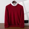 Men's 100% Pure Cashmere Round Neck Sweater - Casual, Loose Fit, Plain Knit, White