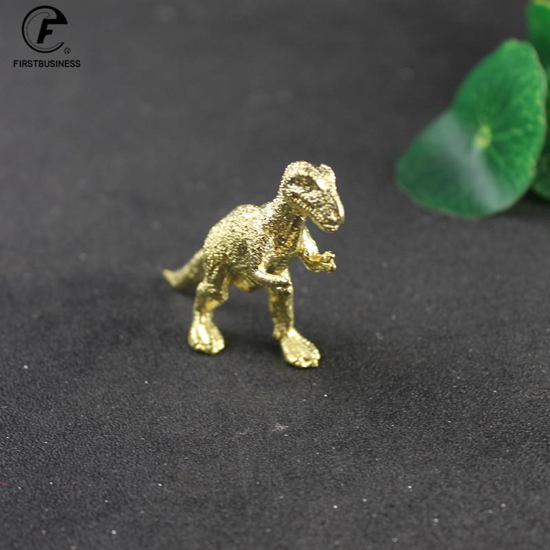Copper Anicent Animal Tyrannosaurus Rex Statue Car Decoration Craft Home Decor Accessories Retro Brass Dinosaur Miniature Figure