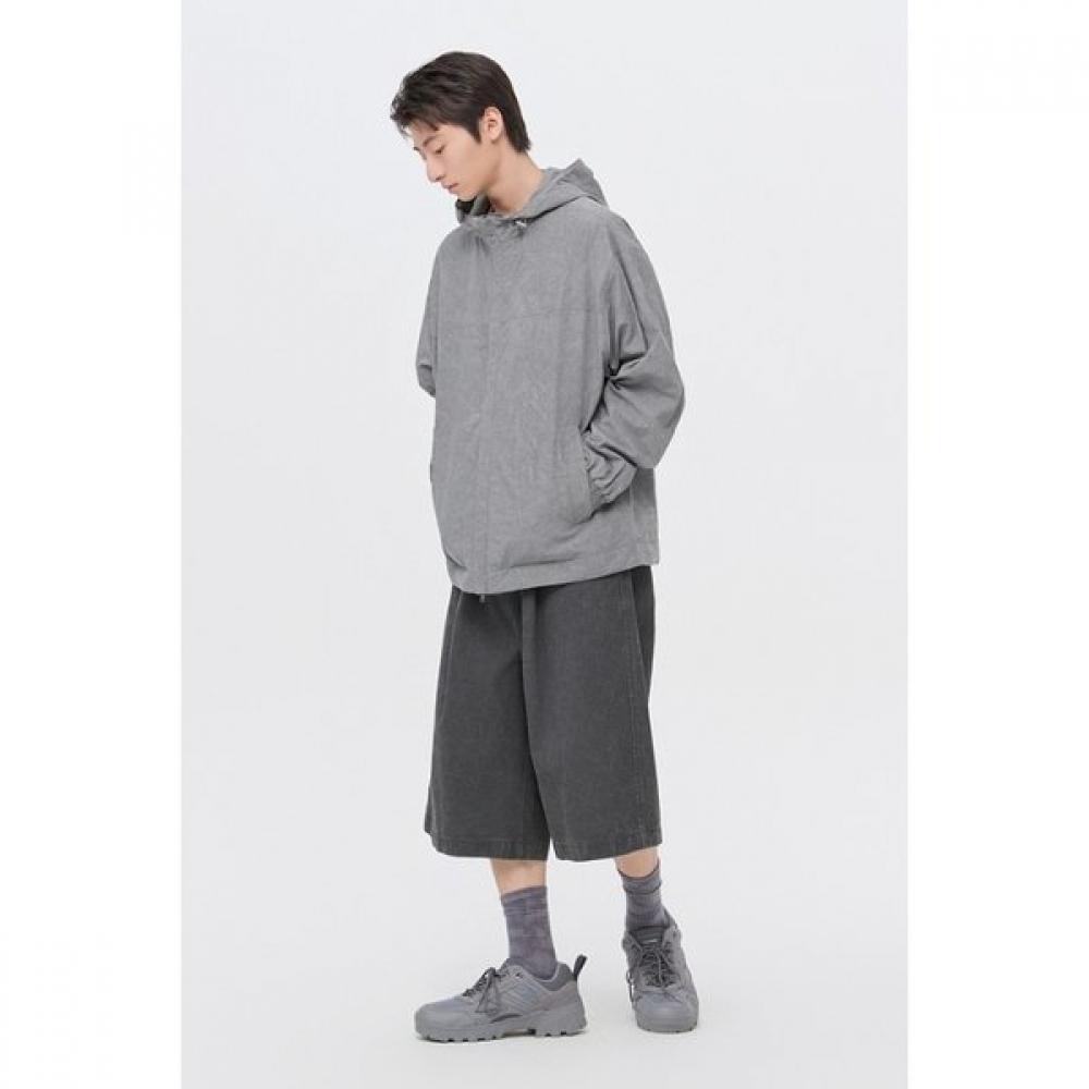 Customellow Hooded Jacket Dark Grey Fabric C9uam26112gyd