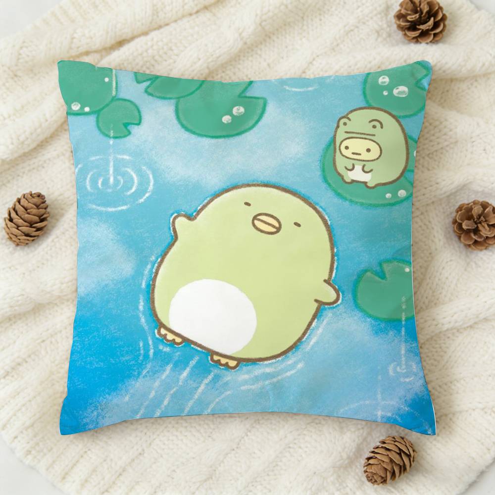 S-Sumikko Gurashi C-Colorfu Double-Sided Printed Square Decorative Cushion Cover For Sofa Living Room Home Decor
