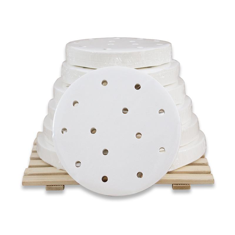 Non‑Stick Steamer Paper 100Pcs, Food‑Grade Baking Parchment Liners for Buns Mantou Dim Sum, Multiple Sizes 3‑11 Inch, Disposable Steaming Pad for Bamb