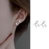 Asymmetrical Four-Pointed Star Stud Earrings for Women - 2026 Trendy Korean Cold Style