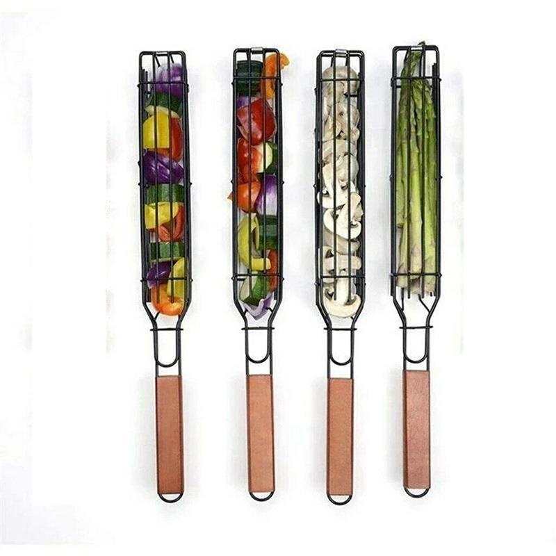 

4 корзины для гриля из нержавеющей стали, набор корзин для гриля, корзины для гриля для овощей, морепродуктов, мяса