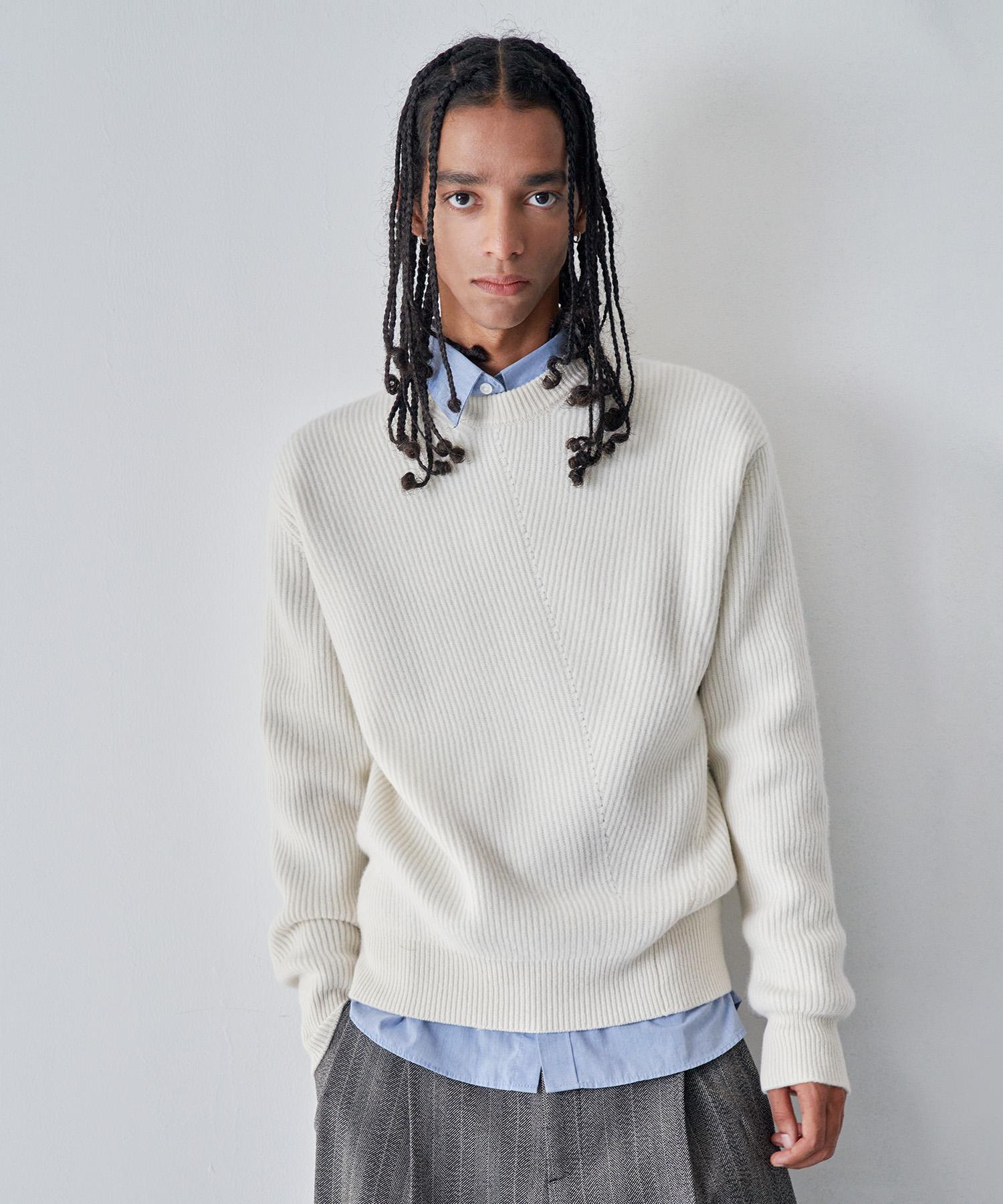 Pilot Asymmetrical Knit Pullover (Ivory) Ivory/M