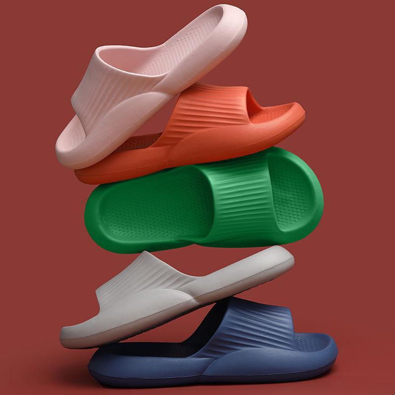 

Xiao Bai Ya 2023 Soft, Thick-Soled EVA Anti-Slip Bathroom Slippers for Men and Women - Step-On Comfort Hotel Home Footwear. Size 36-37