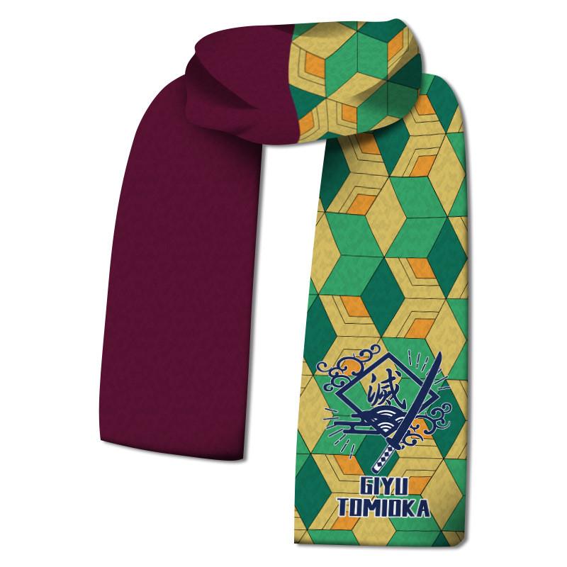 Anime Print Kimetsu No Yaiba Kamado Tanjirou Velvet Scarves Autumn Winter Scarf