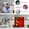 Stunning Christmas Home Shower Curtain In Waterproof Polyester With 12 Hooks For Festive Decor