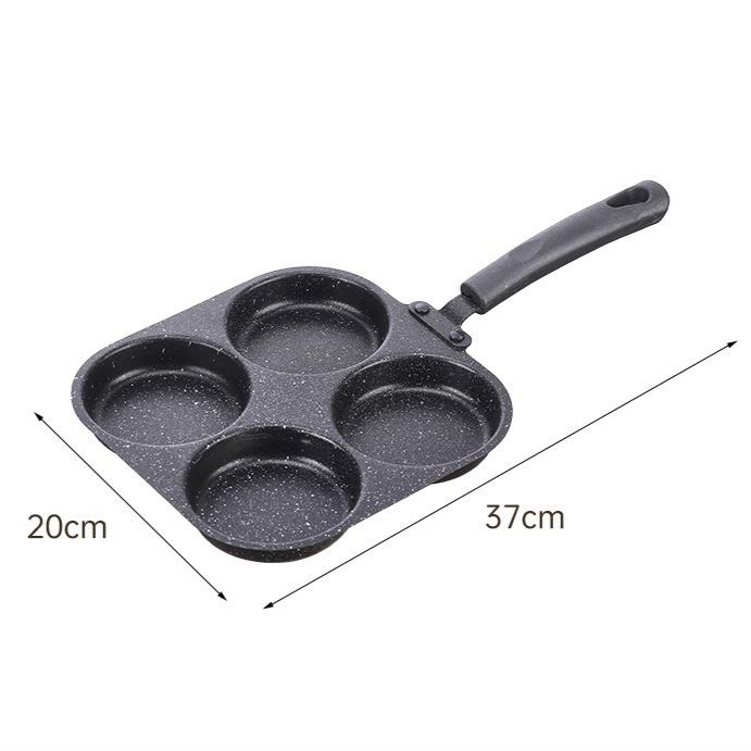 3-In-1 Breakfast Extra Thick Frying Pan Home Egg Pan Flat Bottom Skillet Steak Eggs Hamburger Non-Stick Pan