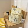 Schoolbag Korean cute star polka dot cat embroidery drawstring schoolbag Japanese soft girl student backpack light and versatile