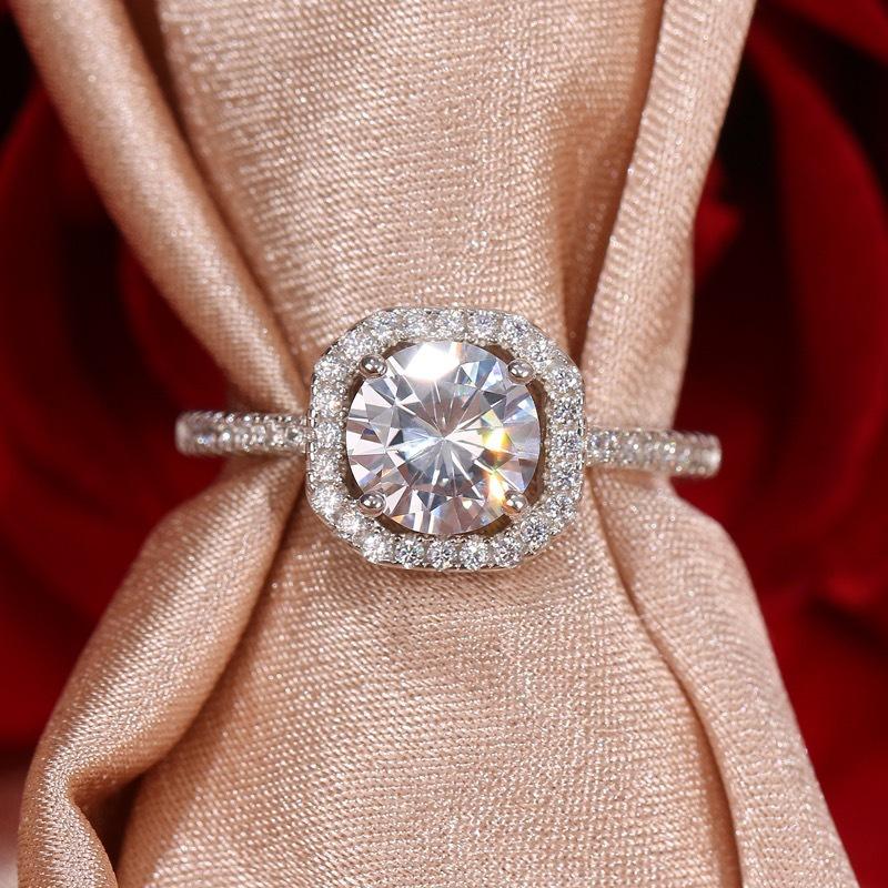 Couples Open Ring Simulated Silver Plated Wedding Ring Adjustable Size Geometric Design