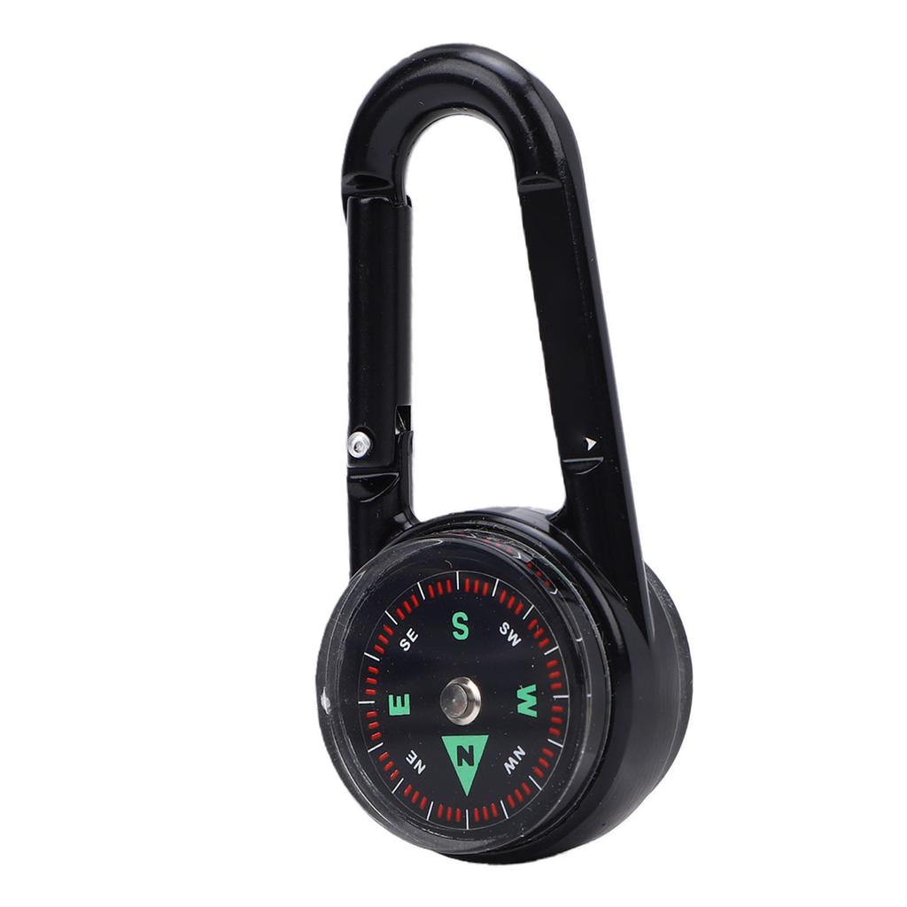 Keychain Compass with Built in Thermometer Small Pocket Carabiner Clip On Compass Navigation Tool for Backpack Hiking