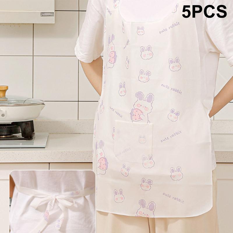 

5 шт. Одноразовый фартук для кастрюли Маслостойкий Защищающий от загрязнений Фартуки Взрослые Портативный Уборка Готовка Нетканый Водонепроницаемый Дельантал