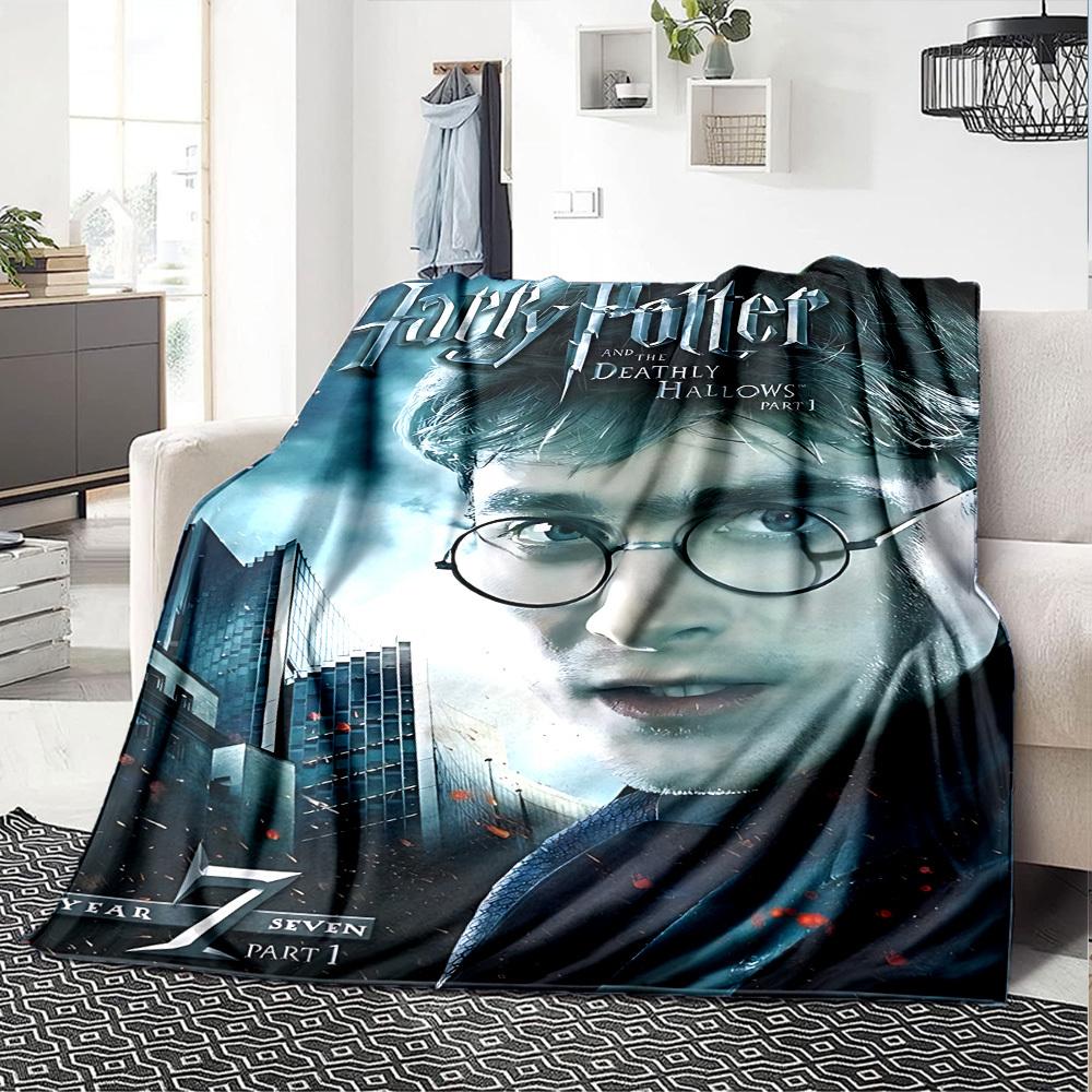 1pc Harry Potter and the Deathly Hallows Part 1 Flannel Blanket Soft Warm Throw for Home, Office, Travel, All-Season Cozy Bedding Gift L1460
