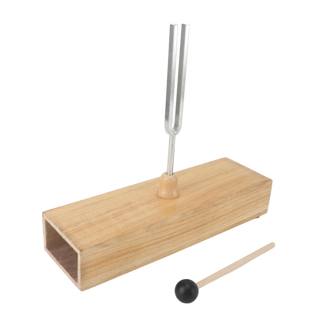 Stroik 256 Hz ze drewnianą pudłem rezonansowym i młotkiem Zestaw stroików do uzdrawiania Eksperyment akustyczny