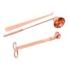 3pcs Candle Wick Trimmer Set Wick Trimmer Candle Snuffer Wick Dipper Stainless Steel Candle Accessory Set Rose Gold