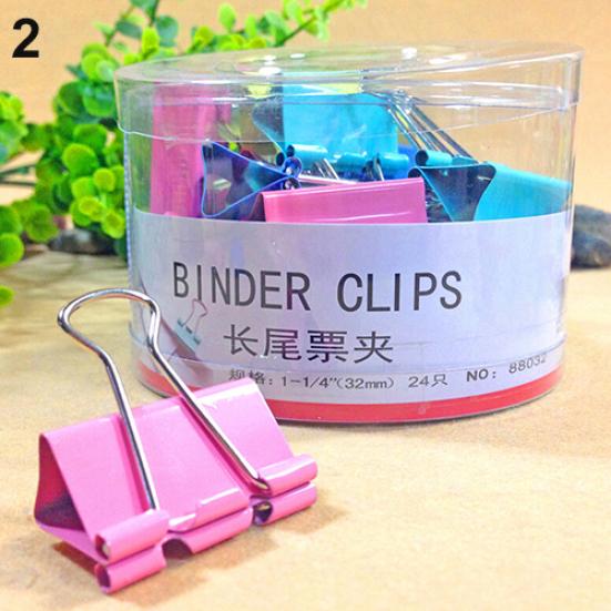 1 Bakje Diverse Kleuren Metalen Papierklemmen Kantoor Document Bestand Ticket Binder Clips