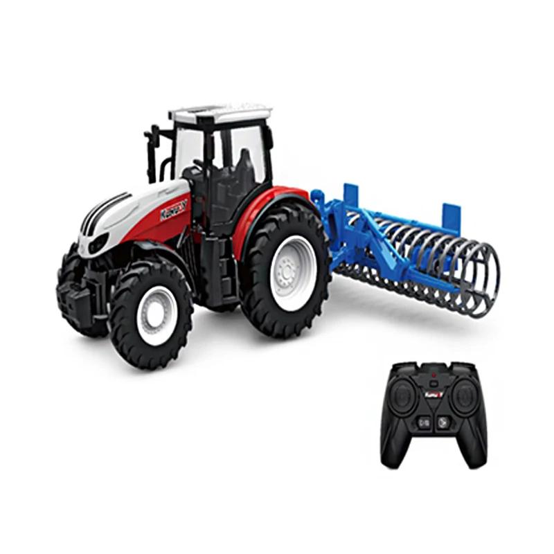 RC Car Tractors Trailer 2.4G Радиоуправляемые фермерские машины Farming Simulator Truck Миниатюрный фермер Модель животного Игрушки Дети Мальчики