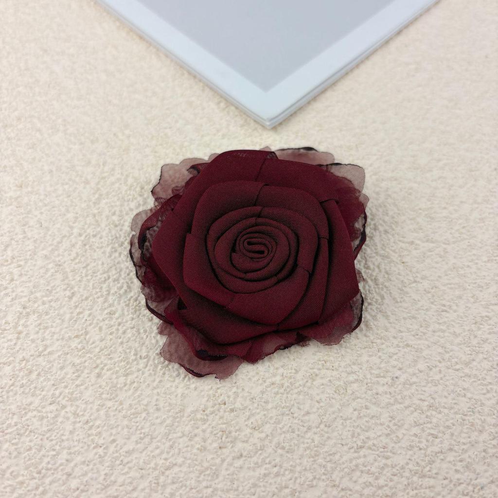 Hongkoński Wielowarstwowy Spinki do Włosów i Akcesoria do Ubrań z Organzy z Suszonymi Różami