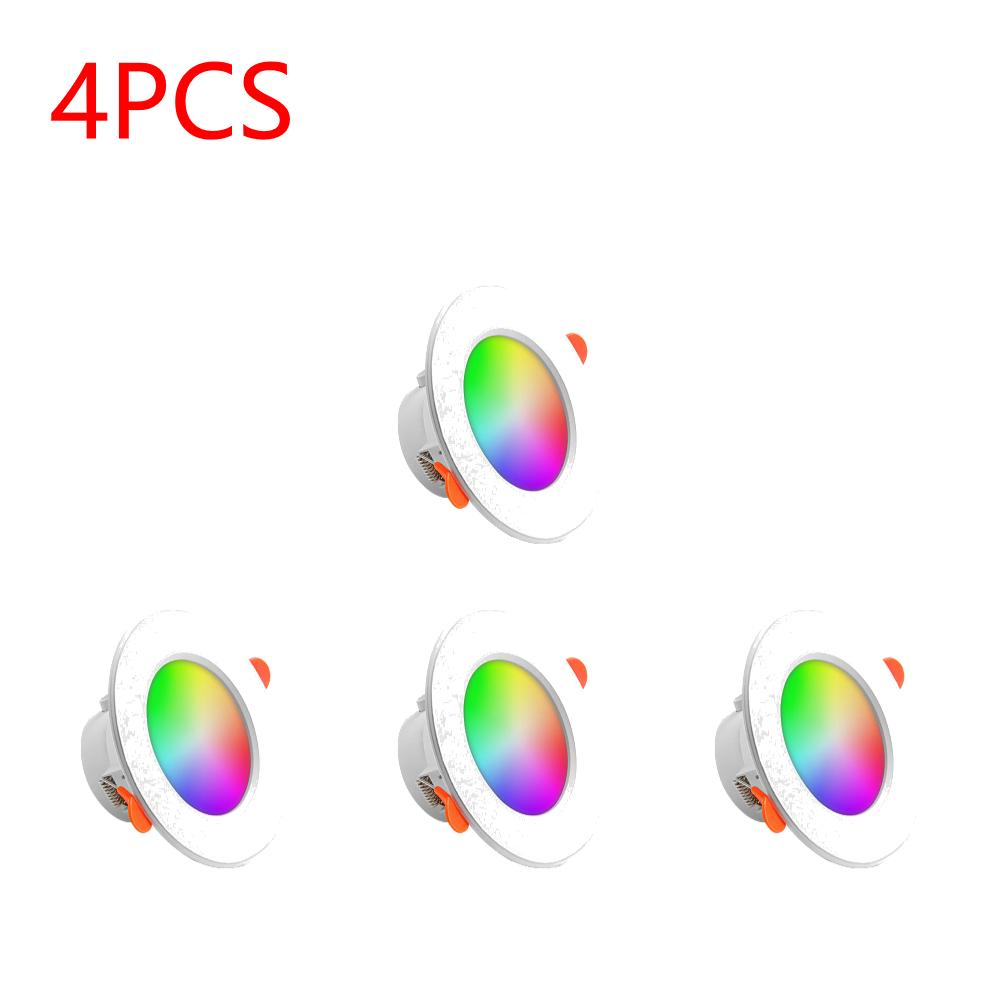 1-10PCS Tuya Bluetooth Smart Downlight Full Color Dimmable LED Ceiling Recessed Down Light Bluetooth Control Spotlight 10W