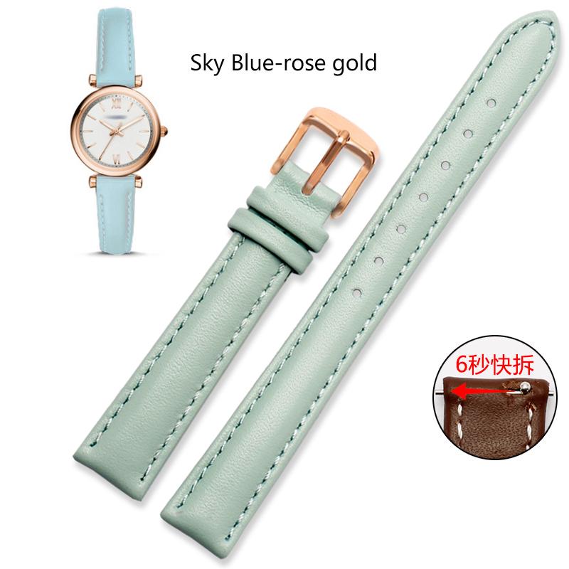 12mm 14mm 16mm 18mm 20mm Men Women Genuine Leather  Watch Band For Casio Fossil DW Folli Follie Watch Strap Bracelet Accessories