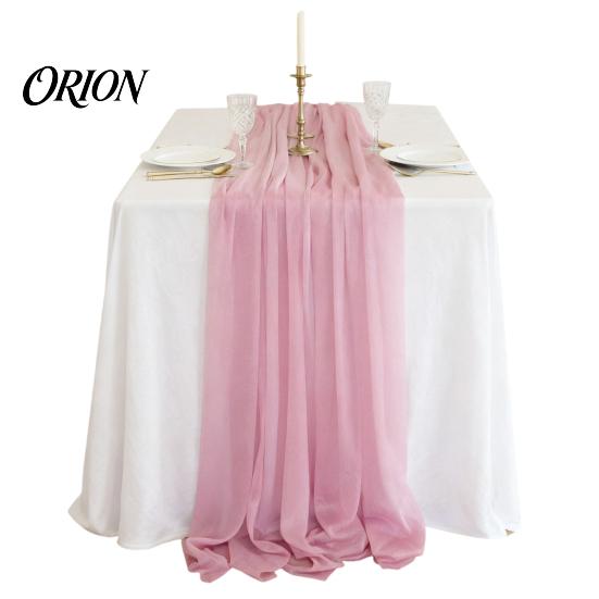 Beautiful Table Centerpiece Runner Sheer Flowing Runner, Chiffon Wedding Elegant Solid Color Protector for Dining Home Bridal Shower Party Decor Heat
