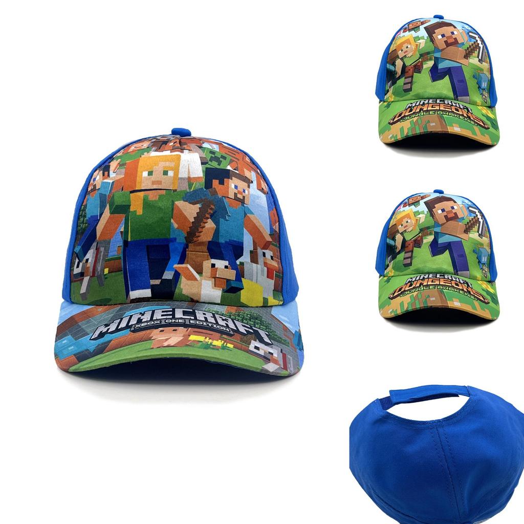 Minecraft Muster Kinder Baseballkappe Mit Breiter Krempe Sonnenschutz Für Sommer Outdoor Spiel