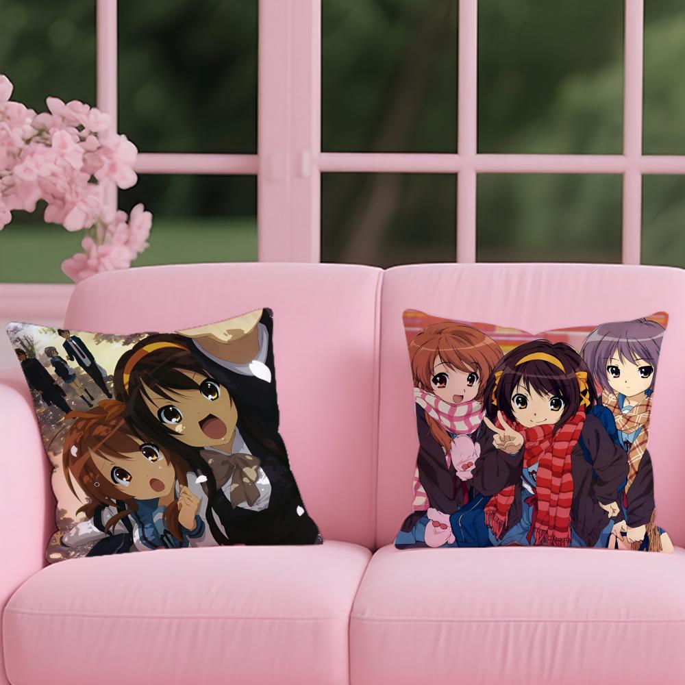 The Melancholy of Haruhi Suzumiya Cushion Cover 2-in-1 Reversible Plush Pillow Cover | Car/Sofa/Bed | Perfect Gift