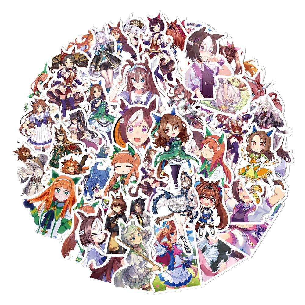 50PCS Graffiti Stickers Anime Girl Cartoon Decal For Guitar Phone Guitar Cup Skateboard Kid Toys