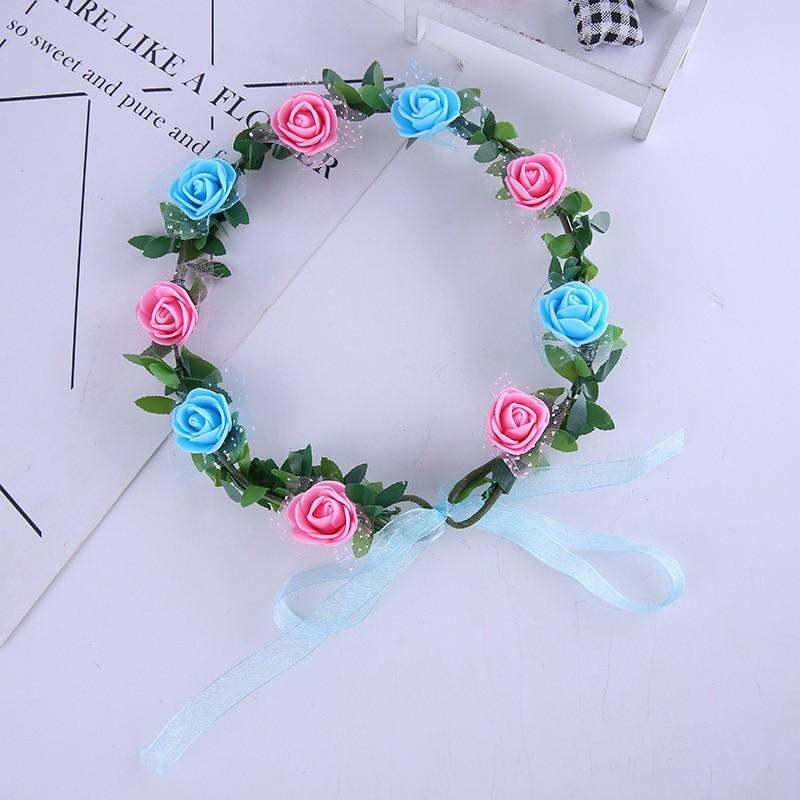 Gorgeous Adjustable Flower Crown with Colorful Silk Roses for Weddings