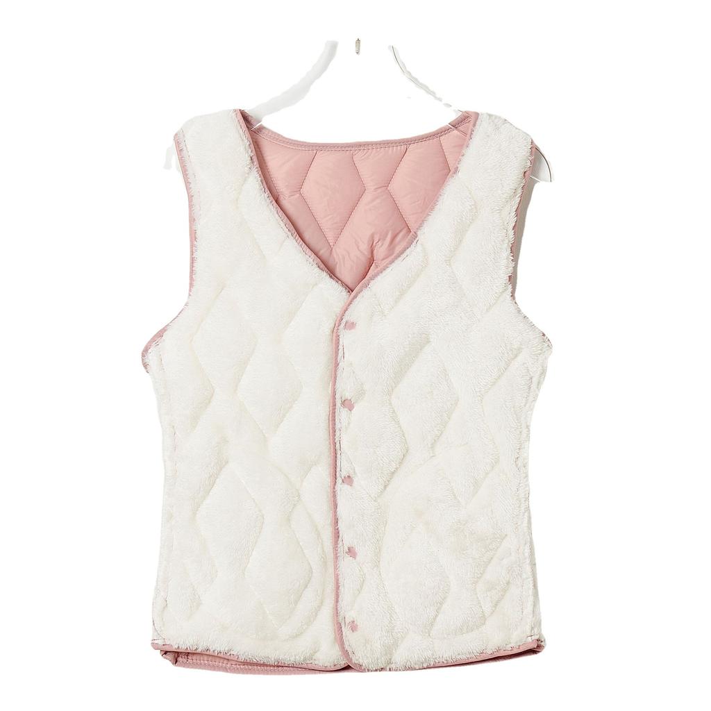 Women's Padded and Thickened Comfortable Home Warm Winter Short Section Pockets Slim Patch Pockets Vest Girlfriends' Wear Fashionable and Warm