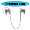 Elegant Antique Bowknot Sweater Shawl Clips Cardigan Dresses Clip Shirt Collar Clip with Metal Chain for Women Girls
