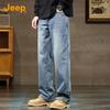 Jeep Men's American High Street Loose Fit Washed Straight Leg Jeans