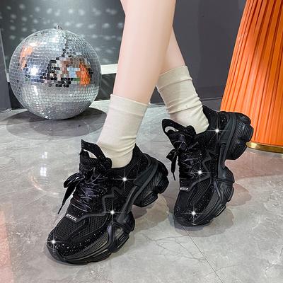 Top Quality Sneakers Women Skate Shoes New Rhinestone Women Loafers Platform Shiny Women's Casual Shoes Crystal Paris
