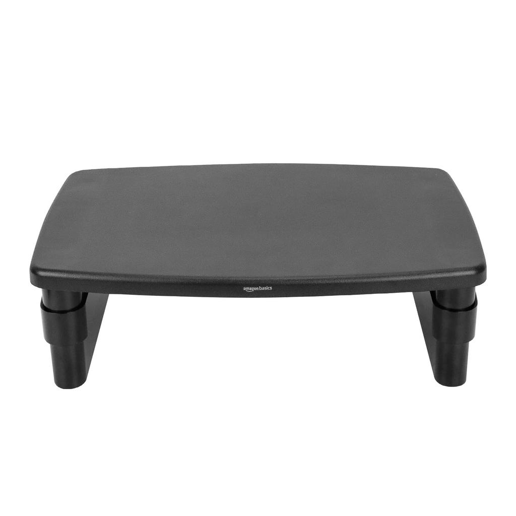AmazonBasics Adjustable Rectangular Monitor Stand, Black