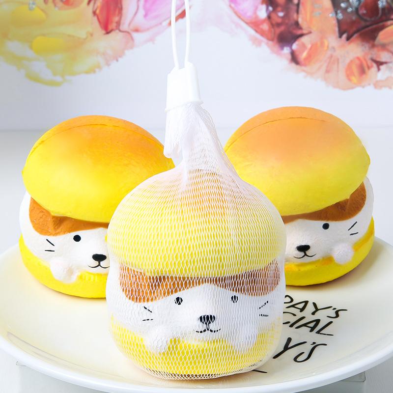 

Super Cute Food Play PU Slow Rebound Toys Cartoon Animal Wet Soft Bear Kitten Pig Hamburger Dog Squeeze Stress Relief Toys