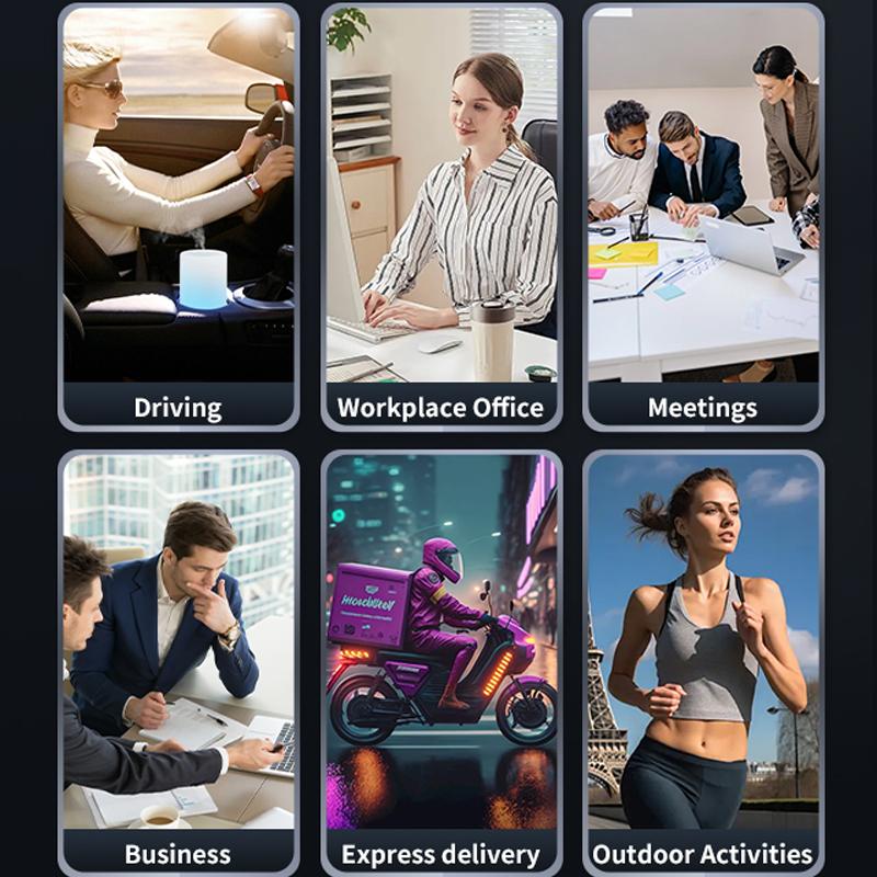 D70Pro Lavalier Business Bluetooth 5.4 Earphones Talk/Music Time 36 Hours LED Digital Display With Mic Noice Cancelling Headset