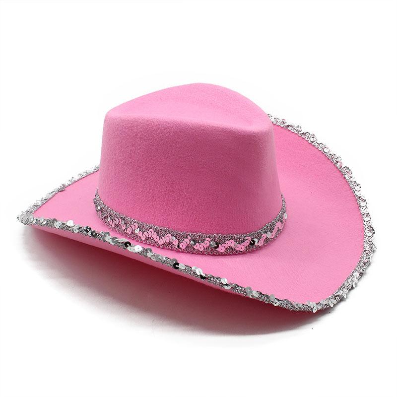 Sparkling Cowboy Hat Western Jazz Carnival Cowboy Hat Silver Edge Ball Dick Cowboy Hat
