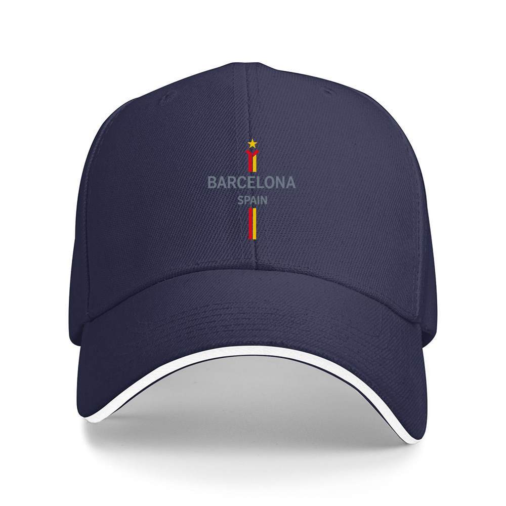 1Pc Of The "Barcelona Spain" Emblem, A Printed Baseball Cap That Is Ideal For Fitness And Outdoor Activities