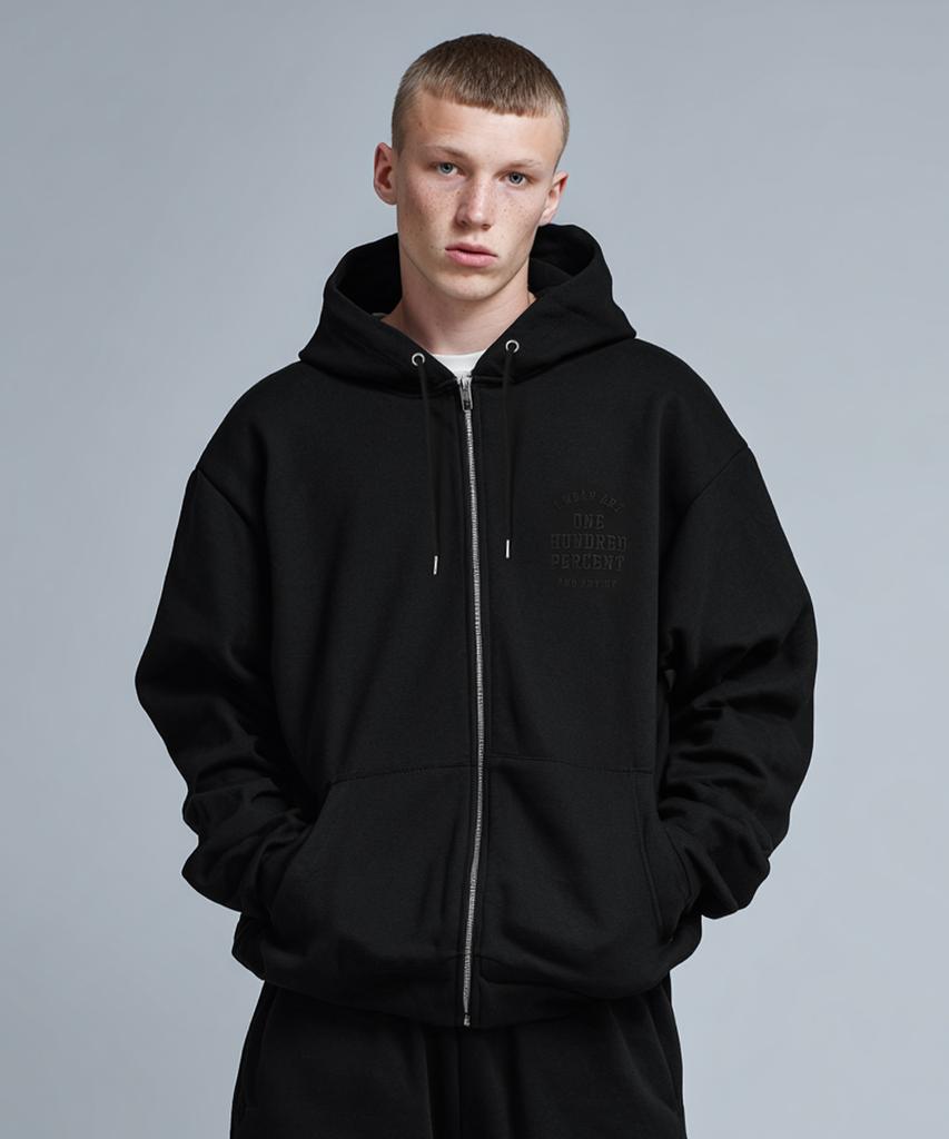 Ohp Standard Fleece Zip-Up Hoodie Black