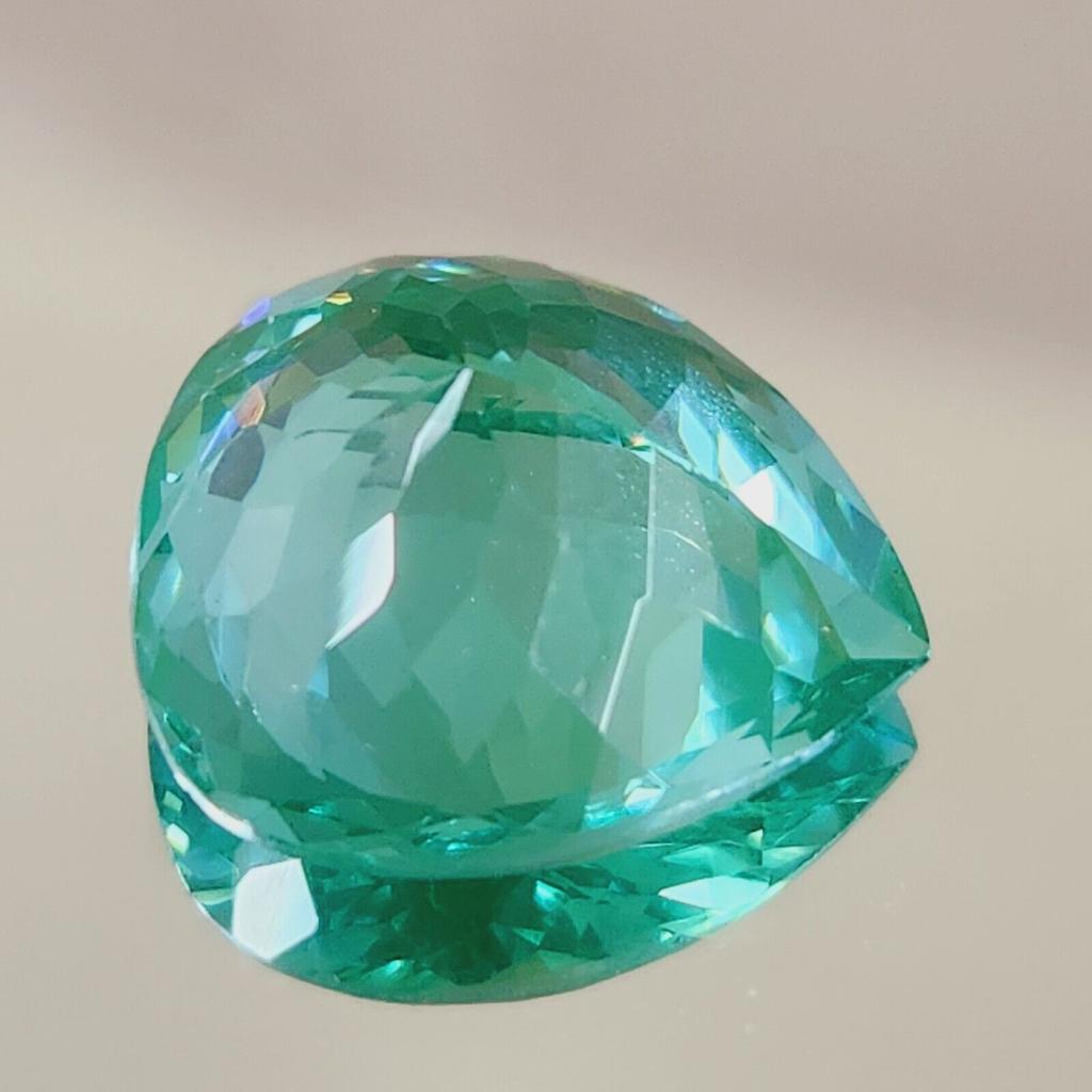 Natural Flawless Green Parti Sapphire Loose Heart Cut Gemstone 15x14 MM