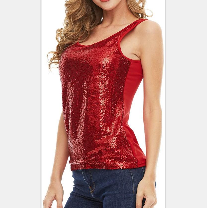 Amazon cross-border European and American women s clothing ebaywish popular women s sparkling sequined decorative vest waist type S