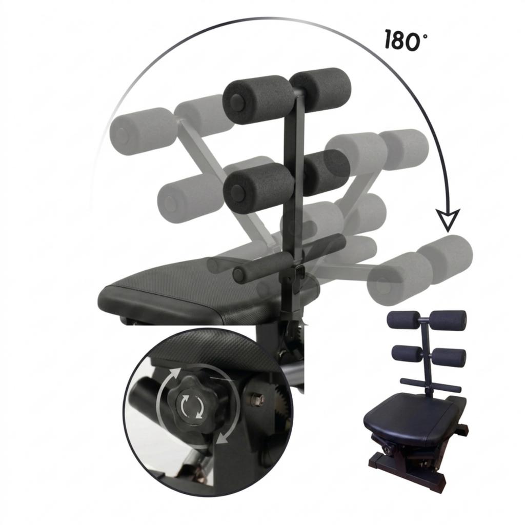 Stepper Multifunctional Trainer Chair Crunches Resistance Bands Adjustment Foldable Flexara